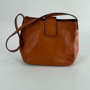 Vintage Fossil Shoulder Bag Tan Leather Boho‎